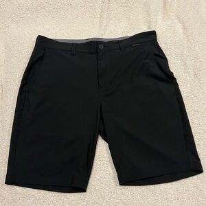 Travis Mathew Jet Black Flat Front Shorts